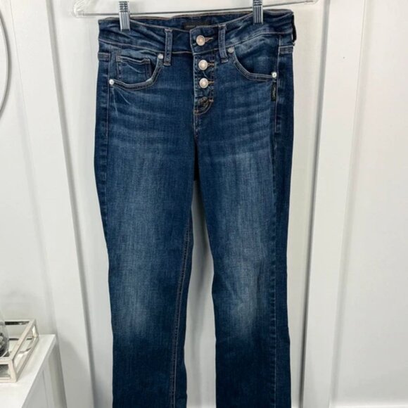 Cute Silver Jeans Size 25 33L Slim Bootcut - Picture 1 of 5